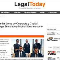 ECIJA fortalece las reas de Corporate y Capital Markets con igo Zumalabe y Miguel Snchez como nuevos socios